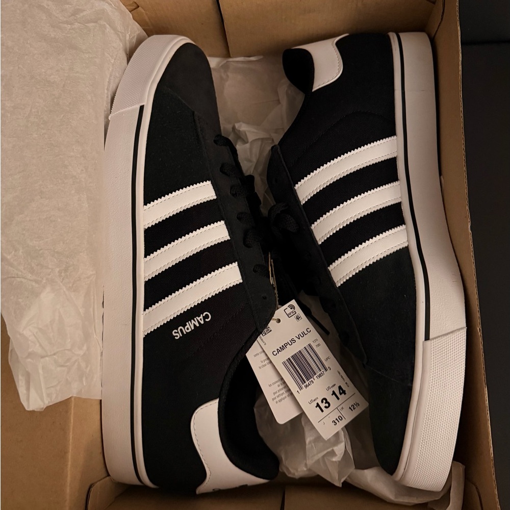 adidas Black and White Campus Sneakers